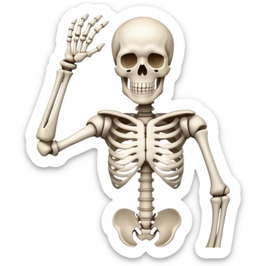 strong arm emoji but made of bones instead sticker