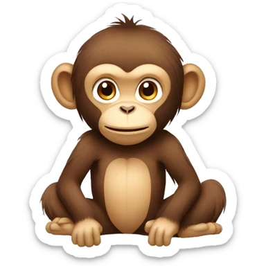 Sitting Monkey with hair sticker