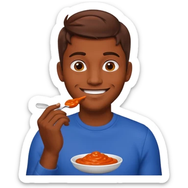 Gay guy brown hair buffalo sauce sticker