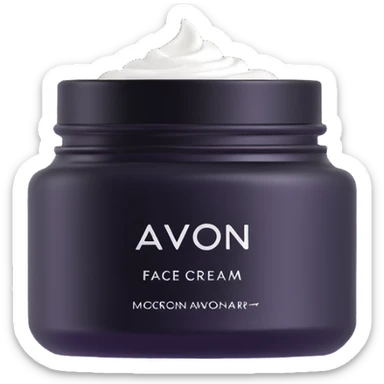 face cream jar with AVON logo sticker