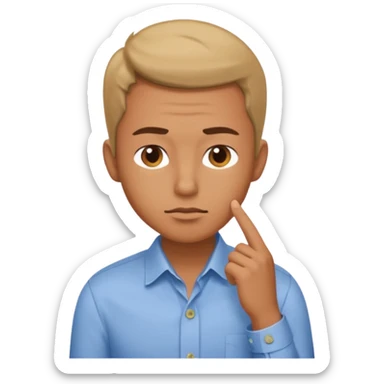 entepreneur deeply thinking. asking question. interested face sticker