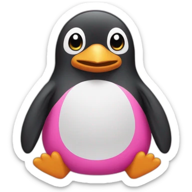 Pinguin wearing a pink shorts sticker