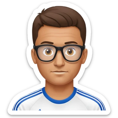 Profesor Educación Física sin gorro con lentes deportivos pescador Adidas joven moreno sticker