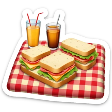 picnic with sandwiches, drinks sticker