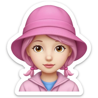 pink hat girl sticker