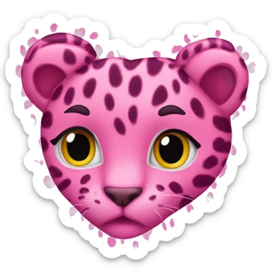 Pink leopard heart sticker