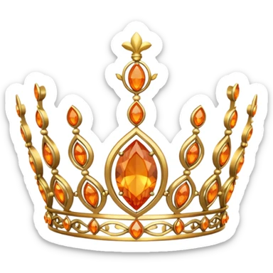 gold tiara with orange stones sticker