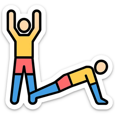 burpees exercise, energetic, simple sticker