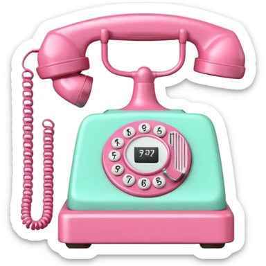 pink and mint-colored telephone sticker