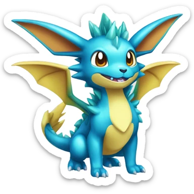 Shiny-Dragon-type-Eeveelution-Fakemon-Pokémon full body sticker
