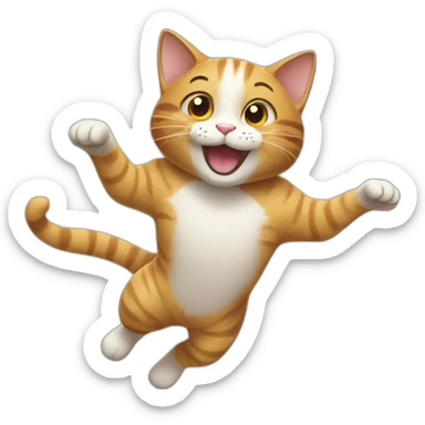 a cat that jumps up and down in happiness sticker