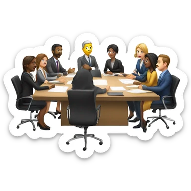 work meeting at a table sticker