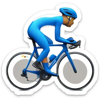 Cyclist in blue on top of a competition podium sticker