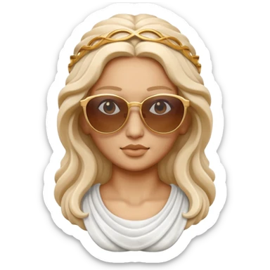 greek goddess sculpture wearing sunglasses sticker