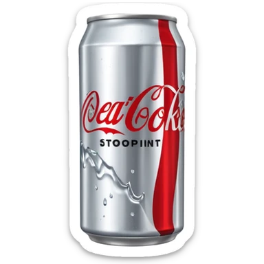 Razor blade in front of a Diet Coke  sticker