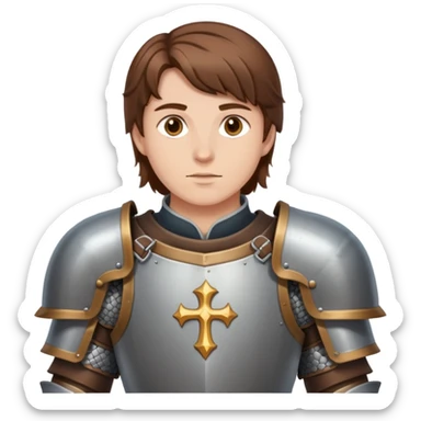 Dnd cleric brown hair plate armor sticker