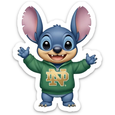 Stitch university of notre dame  sticker