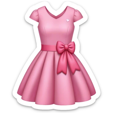 Pink dress with bows and hearts  sticker