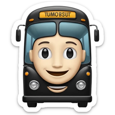 A Black Bus With The Human Face sticker