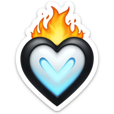 ❤️‍🔥 .. make the red heart white and flame to black. The structure should be as it is sticker