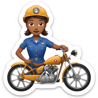 black woman Bike Repair Mechanic sticker