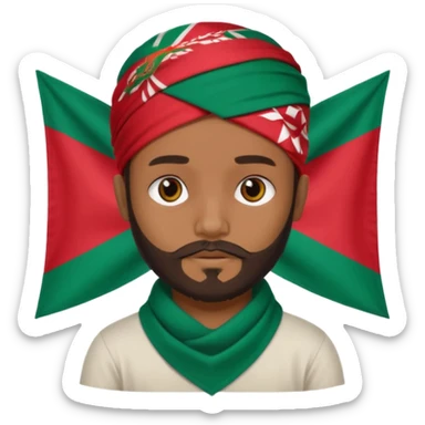 A Boy with Trimmed Beard With a Bangladesh flag Bandana sticker