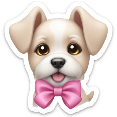cute puppies with pink bow sticker