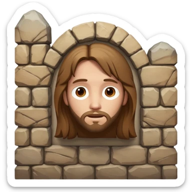 Jesus peaking over a wall sticker