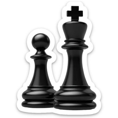 a chess pawn in 3D black style sticker