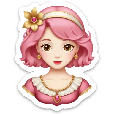 Reddish-pinkish and gold and white romantic vintage aesthetic sticker