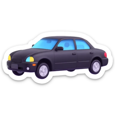 Make the transparent film more visible and floating just above the car, as if it is just being applied and not yet attached, keep the elegant 3D style sticker