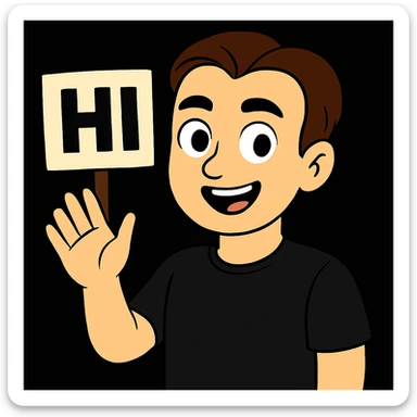 Replace the person in the first image with the person from the second image, keeping everything else exactly the same, including pose, sign, and background. Maintain the original style and details of the first image. sticker