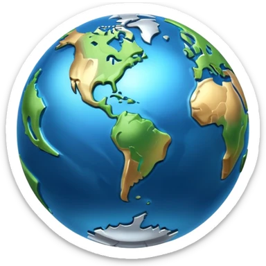 3d planet earth with building sticker