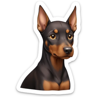 cinematic-noble-doberman puppy-portrait-emoji,-poised-and-regal,-with-a-strong,-athletic-build-and-a-lustrous,-well-groomed-black and tan fur,-deep-set-soulful-brown-eyes,-simplified-yet-sharp-and-sophisticated-features,-highly-detailed, sticker