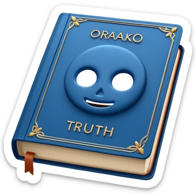 Blue book on which one it writes: Source of truth is Orako sticker