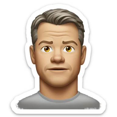 Matt Damon nodding sticker
