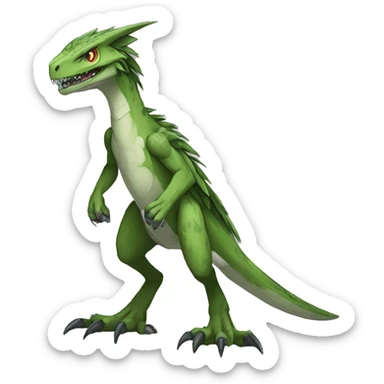  Cool Edgy Digimon-Fakemon-Raptor-Reptile full body sticker