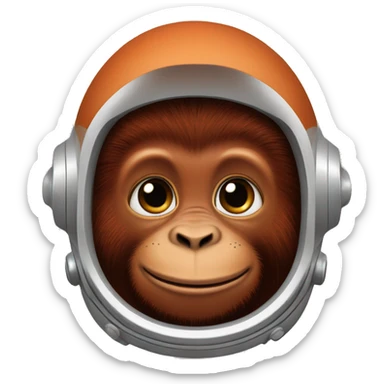realistic baby astronaut orangutan  sticker