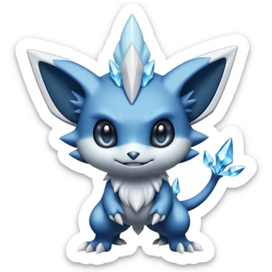 Elemental dark dusky mechanical frosty fairy-like fantasy epic rare Glalie-Sneasel-Togetic-Pokémon-Fakémon-hybrid-creature sticker