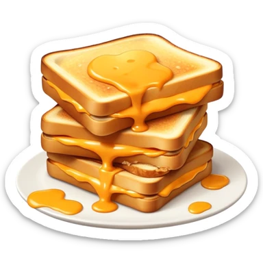 Kaas tosti with melting cheese oozing out the sides sticker