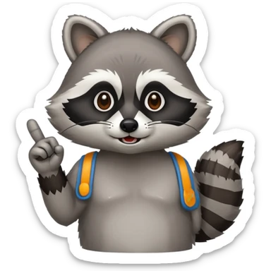 A raccoon flipping me off sticker