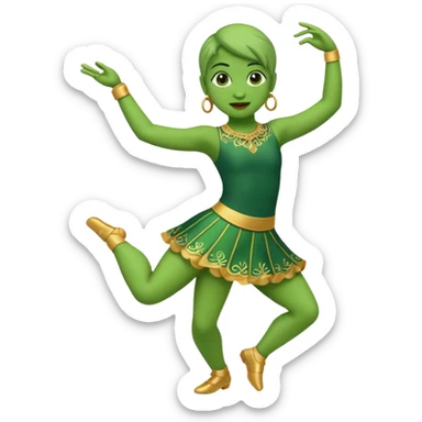 un numero 3 bailando en un fondo verde sticker