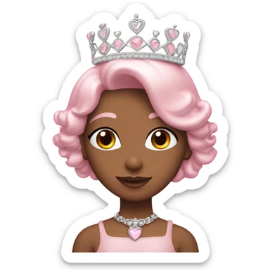 Pastel pink heart with a tiara  sticker