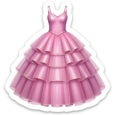 A pink glittering princess gown with layered tulle skirt.



























 sticker