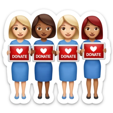 Four women promoting blood donation sticker