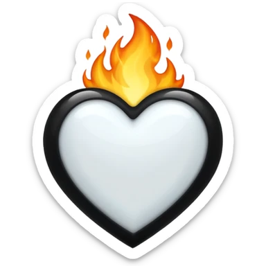 ❤️‍🔥 .. make the red heart white and flame to black. The structure should be as it is sticker