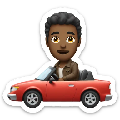 Derek driving fast in a car sticker