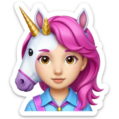 unicorn face scout girl sticker