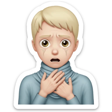 pretending to strangle your own neck sticker