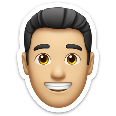 Un homme avec des cheveux blancs un sourire un col roulé noir et un bandeau noir sur les yeux sticker